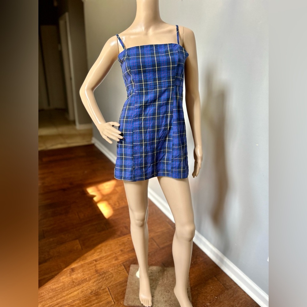 Forever21 Blue/Yellow/Red Plaid Mini Dress